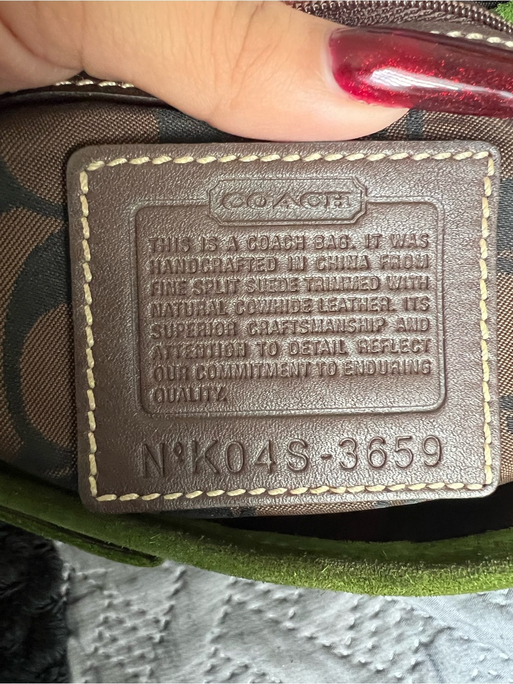 Coach Green Suede Belt-Accent SoHo Shoulder Bag - Picture 5 of 10
